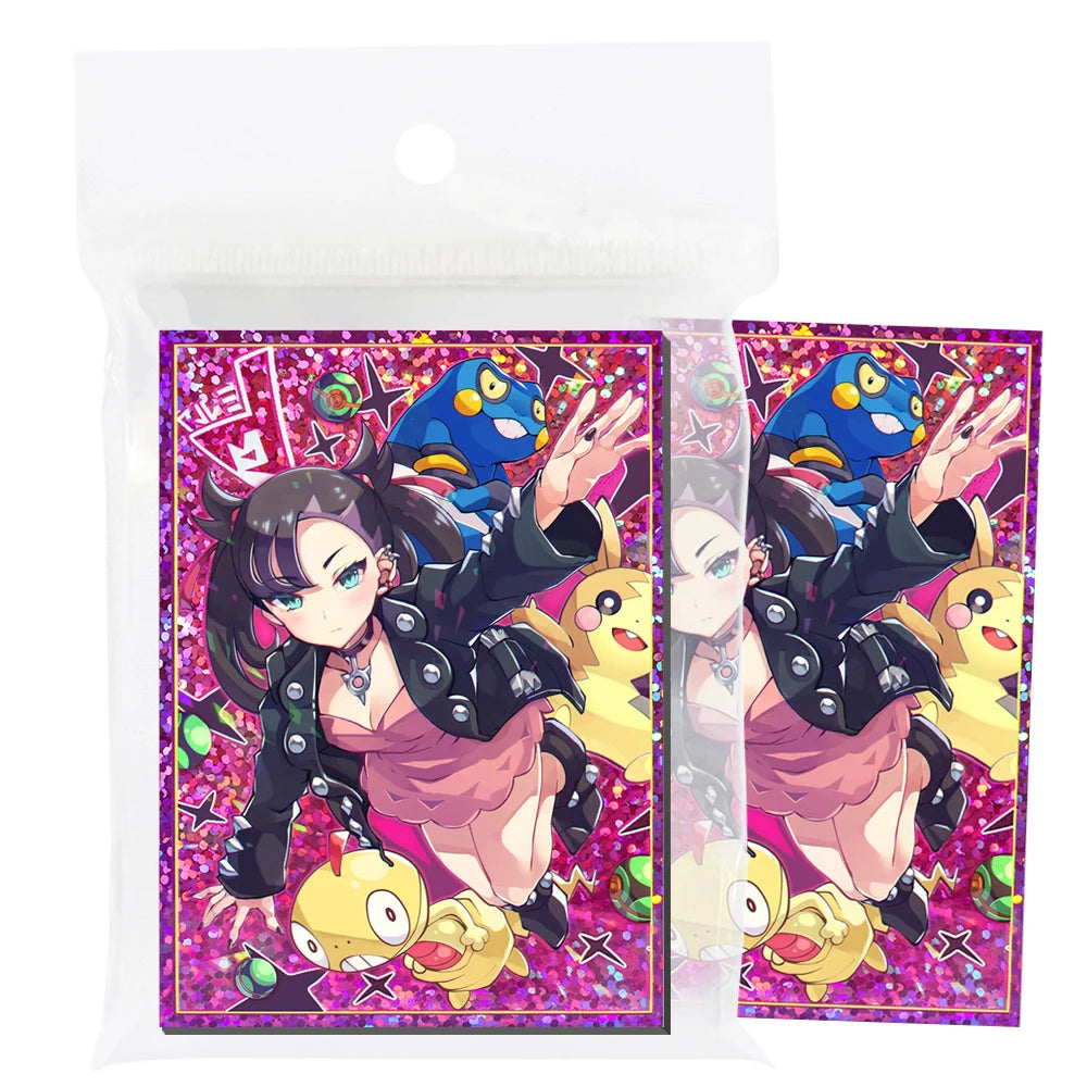 50PCS 66*91mm Anime Card Sleeves for PTCG/MGT/ Sports Card Trading Card Protector Holographic Cute Game Card Sleeves