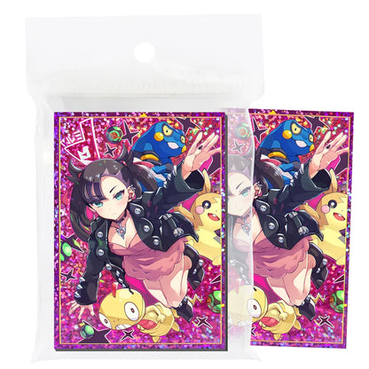 50PCS 66*91mm Anime Card Sleeves for PTCG/MGT/ Sports Card Trading Card Protector Holographic Cute Game Card Sleeves