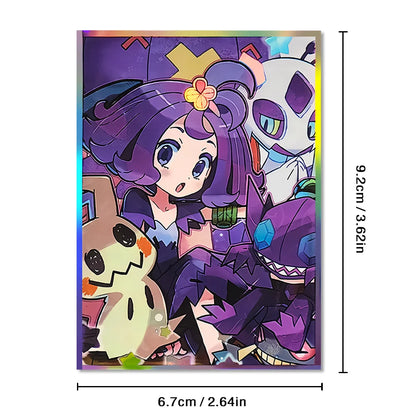 60PCS 67X92mm Asailuola Anime Card Sleeves for MTG/PKM Trading Card Protector Board Game Card Protector Photocard Sleeves