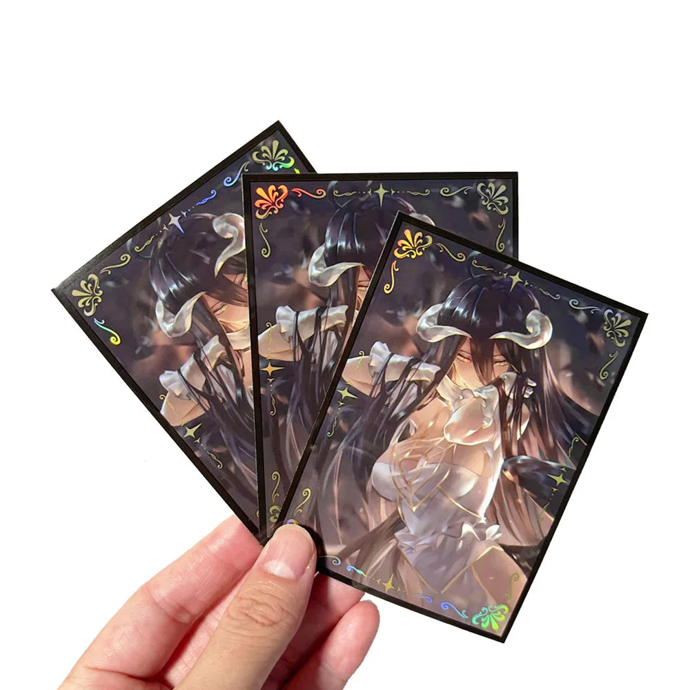 60PCS Holographic Anime Card Sleeves for MTG 67×92mm Top Loading Board Game Card Protector Compatible with TCG/PTCG/PKM