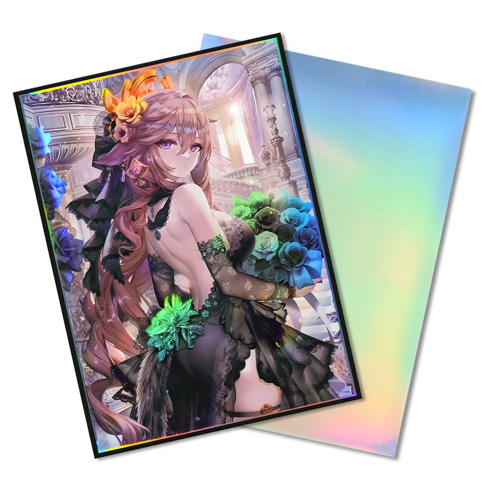 60PCS 67x92mm Holographic Character Protective Sleeves Cartoon Deck Shield Card Cover for MGT/PTCG Game Cards