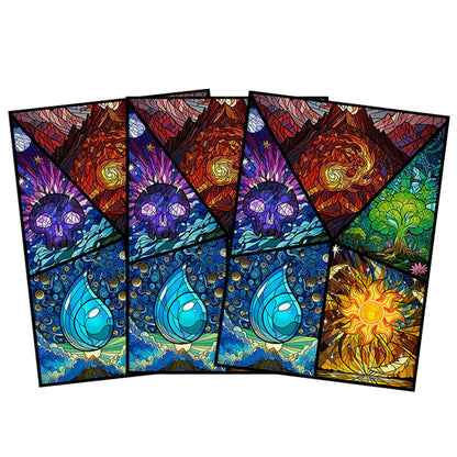 60PCS Foil Magic Ring Style Card Sleeves for PTCG / Trading Card PKM Protector 66x91mm Collect Game Card Protector