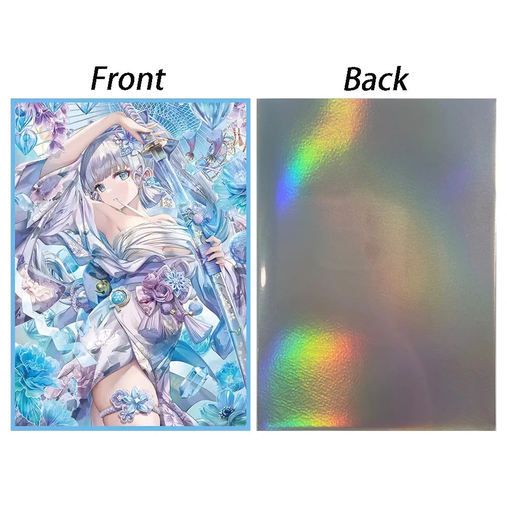 50PCS 67×92mm Holographic Flashing Anime Card Sleeves for MTG/PKM/TCG Top Loading Cartoon Deck Shield Card Cover
