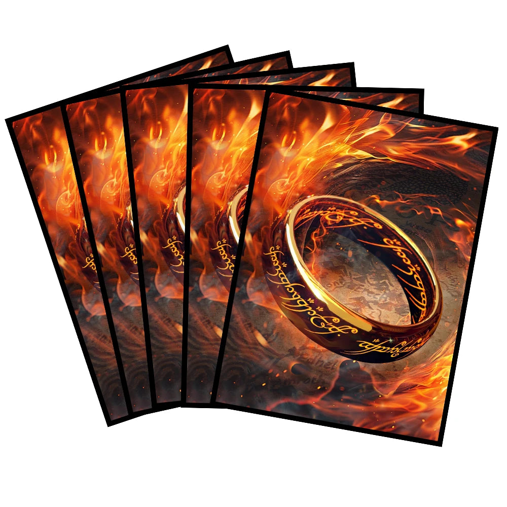 60PCS Foil Magic Ring Style Card Sleeves for PTCG / Trading Card PKM Protector 66x91mm Collect Game Card Protector