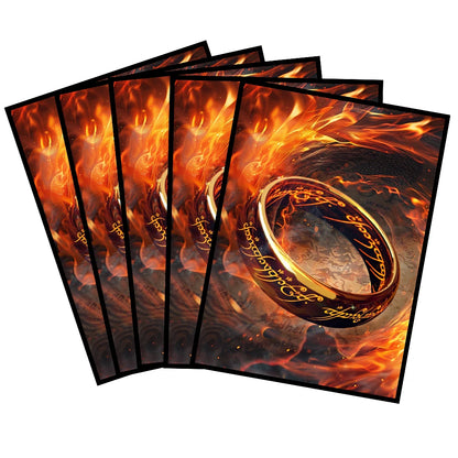 60PCS Foil Magic Ring Style Card Sleeves for PTCG / Trading Card PKM Protector 66x91mm Collect Game Card Protector
