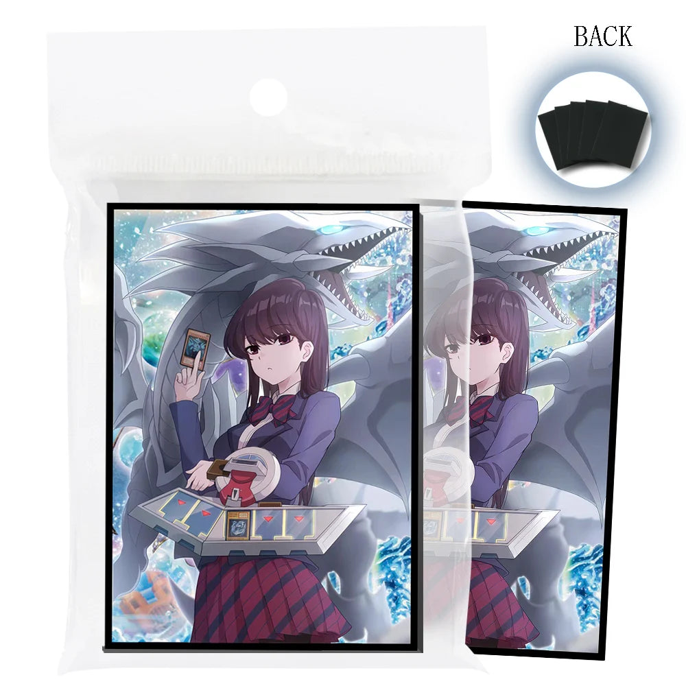 63x90mm 50PCS Holographic Card Sleeves, Anime Card Sleeves for Game Cards/ YGO Card Collection Player's Favorite Cartoon Sleeves