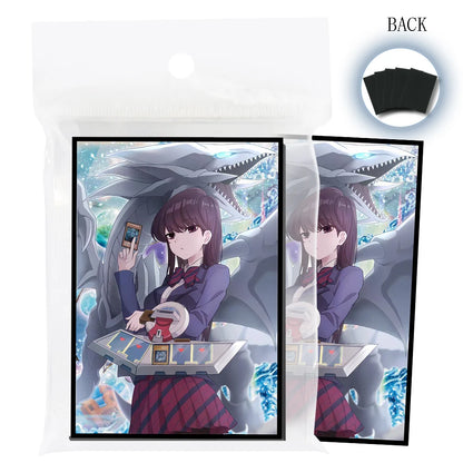 63x90mm 50PCS Holographic Card Sleeves, Anime Card Sleeves for Game Cards/ YGO Card Collection Player's Favorite Cartoon Sleeves