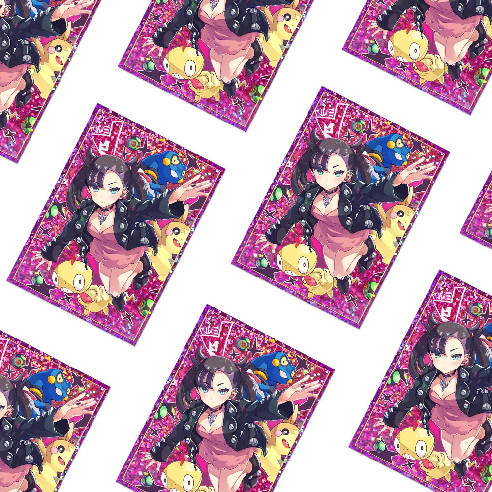 50PCS 66X91mm Laser Anime Card Sleeves PTCG Card Art Sleeves Protector Cards Shield Double Cover for MGT Game Cards