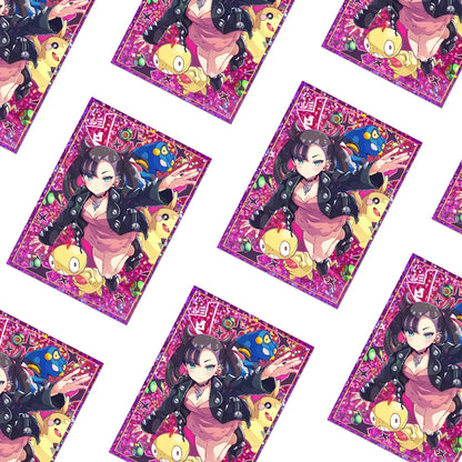 50PCS 66X91mm Laser Anime Card Sleeves PTCG Card Art Sleeves Protector Cards Shield Double Cover for MGT Game Cards