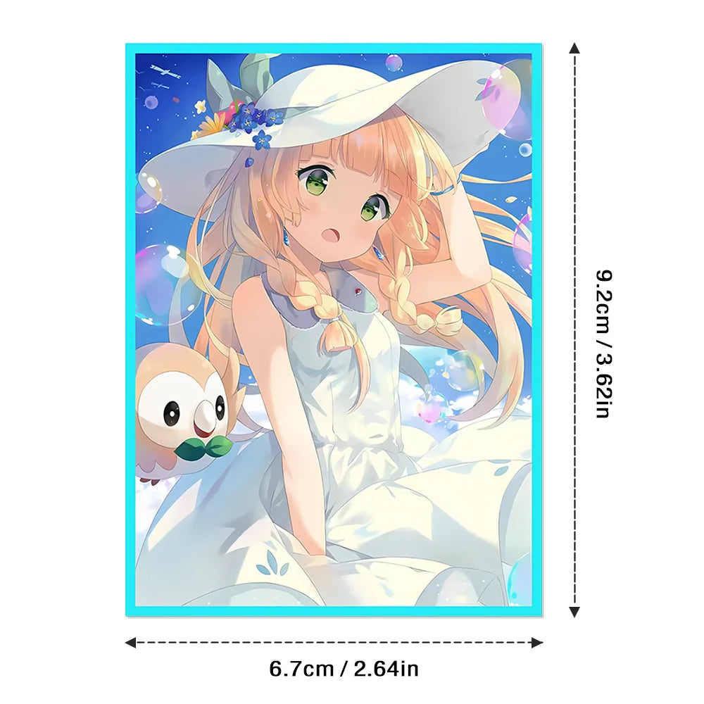 60PCS 67x92mm Holographic Anime Card Sleeves for MGT Card Top Loading Board Game Inner Card Protector for TCG/PTCG Cards