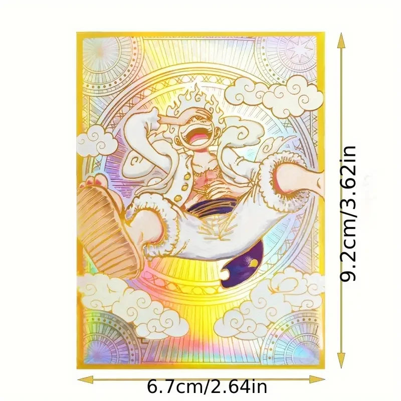 60PCS OPCG Luffy Foil Anime Card Sleeves for PTCG MGT Trading Card Protector 67x92mm Anime One Piece Ideal for Card Collectors