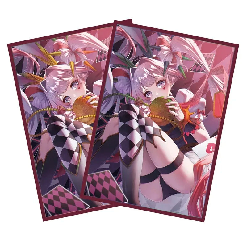63x90mm 50PCS Holographic Card Sleeves, Anime Card Sleeves for Game Cards/ YGO Card Collection Player's Favorite Cartoon Sleeves