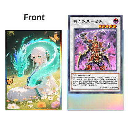 50PCS 63×90mm Holographic Japanese Size Anime Card Sleeves Card Protector for YGO Top Loading Board Game Card