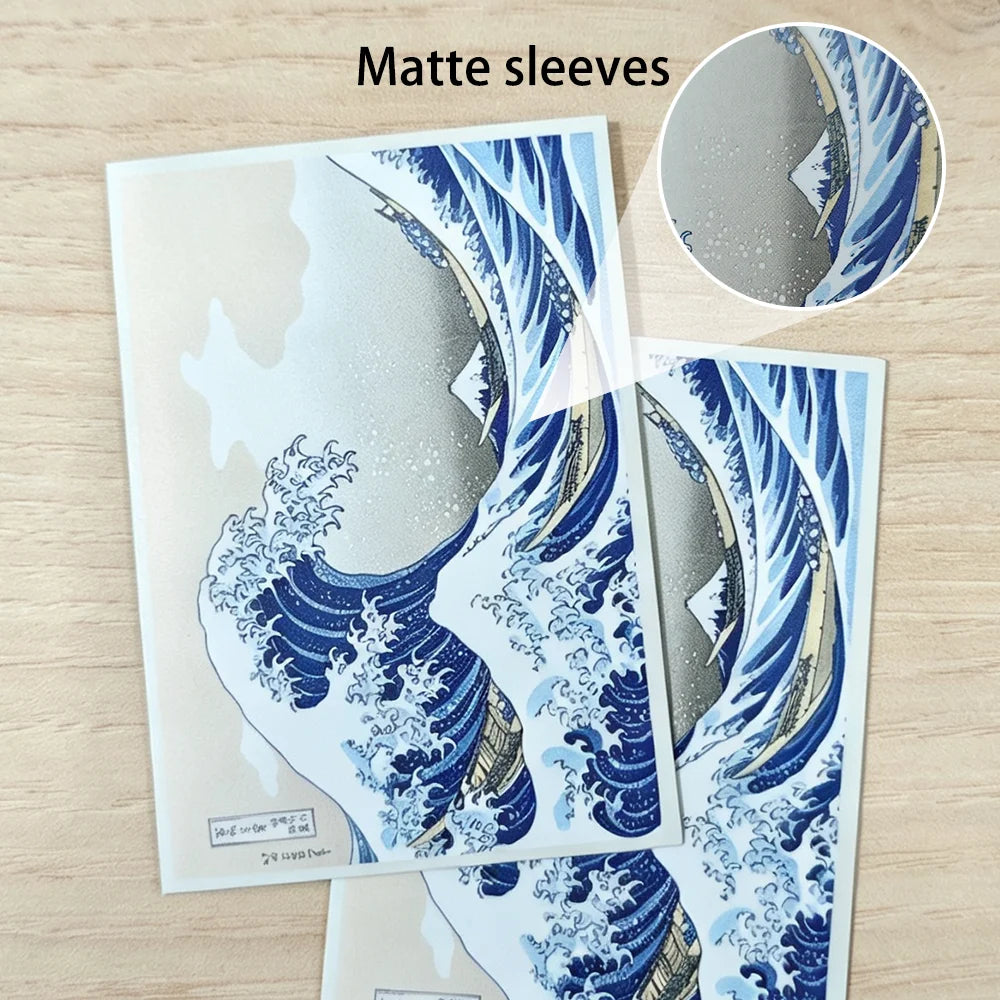 63x90mm 60PCS Art Card Sleeves, Great Wave Card Sleeves for Game Cards/ YGO, Card Collection Player's Favorite Cartoon Sleeves