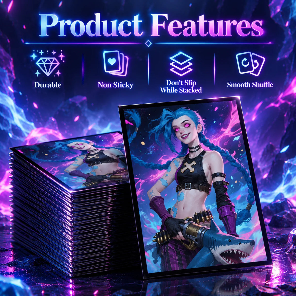 60PCS Standard Size Anime Art Card Sleeves 66x91mm Matte Trading Card Protectors for MTG /PKM/TCG Board Game Cards