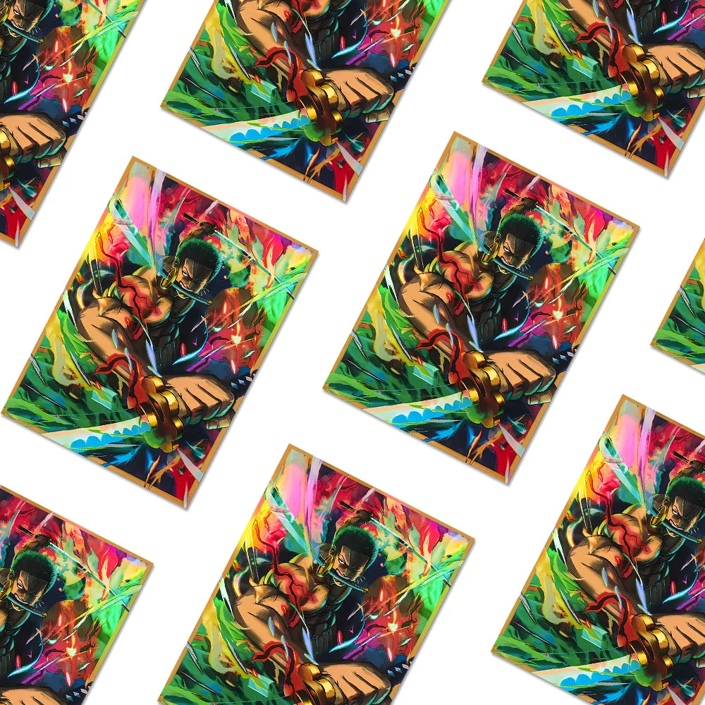 60PCS One Piece Zoro Collection Card Sleeves Protector for PTCG/MGT 67*92mm, Foil Anime Card Sleeve for Card Enthusiasts ﻿