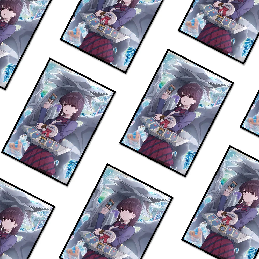 63x90mm 50PCS Holographic Card Sleeves, Anime Card Sleeves for Game Cards/ YGO Card Collection Player's Favorite Cartoon Sleeves