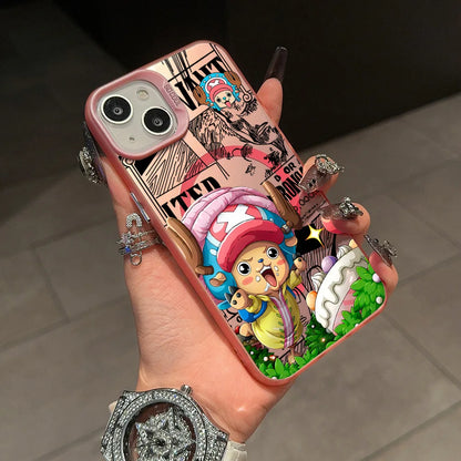 Anime One Piece Cool Magnetic Case for IPhone 11 12 13 14 15 16 17 Air Pro Max Plus Soft Silver Plated Anti Fall Back Cover