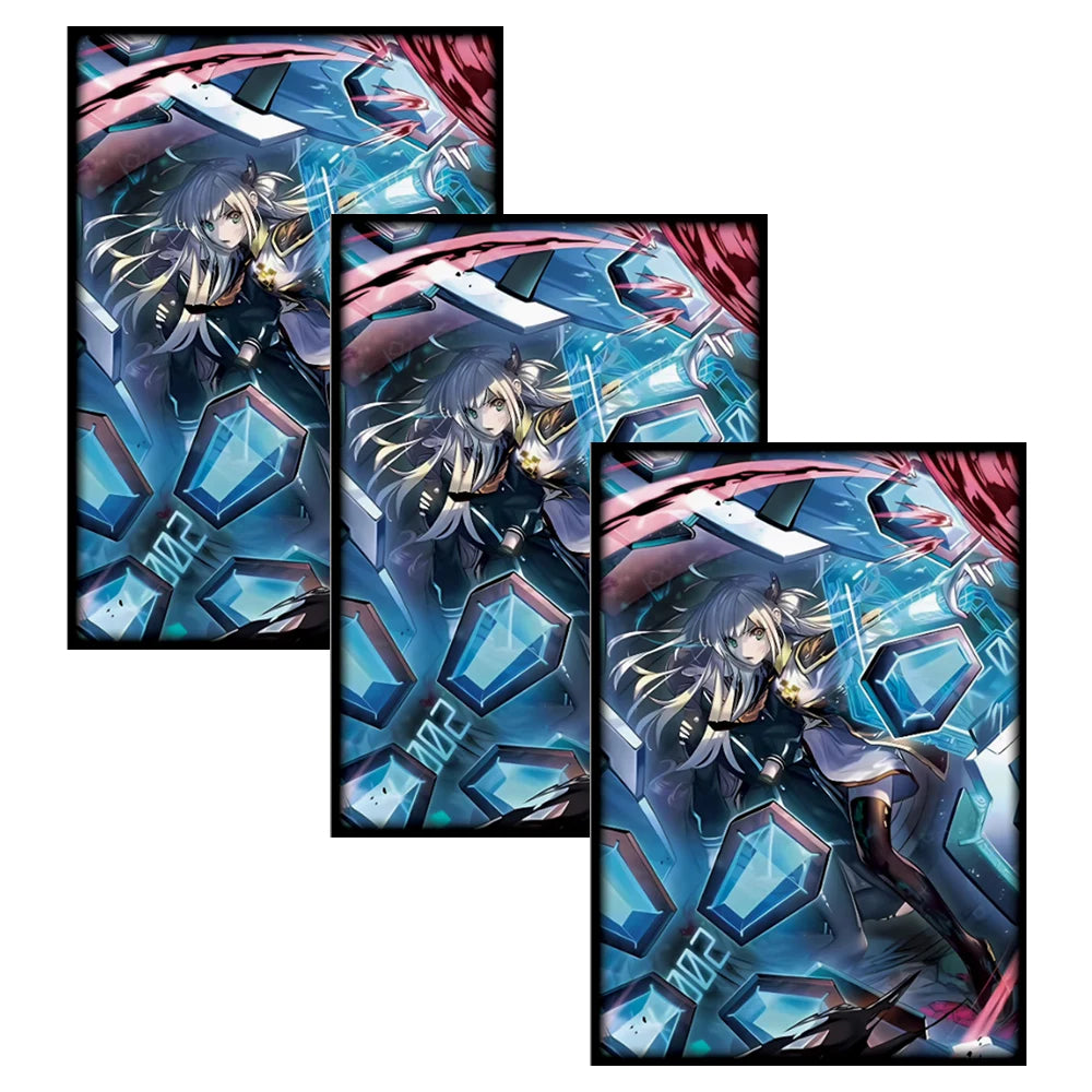 63x90mm 50PCS Holographic Laser Illustration Anime Card Sleeves Trading Card Sleeves Japanese Card Protector for YGO Game Cards