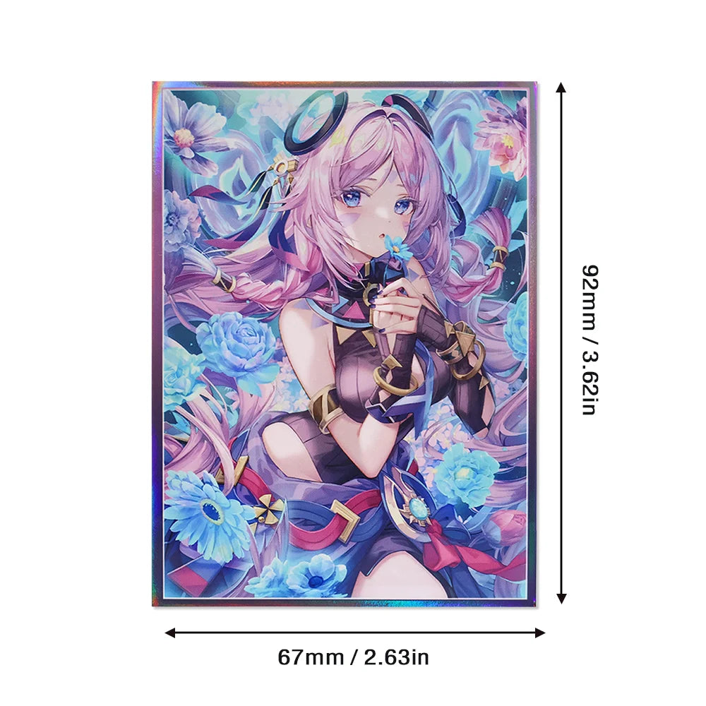 60PCS 67x92mm Laser Cartoon Character Protective Sleeves Cartoon Deck Shield Card Cover for MGT/PTCG Game Cards