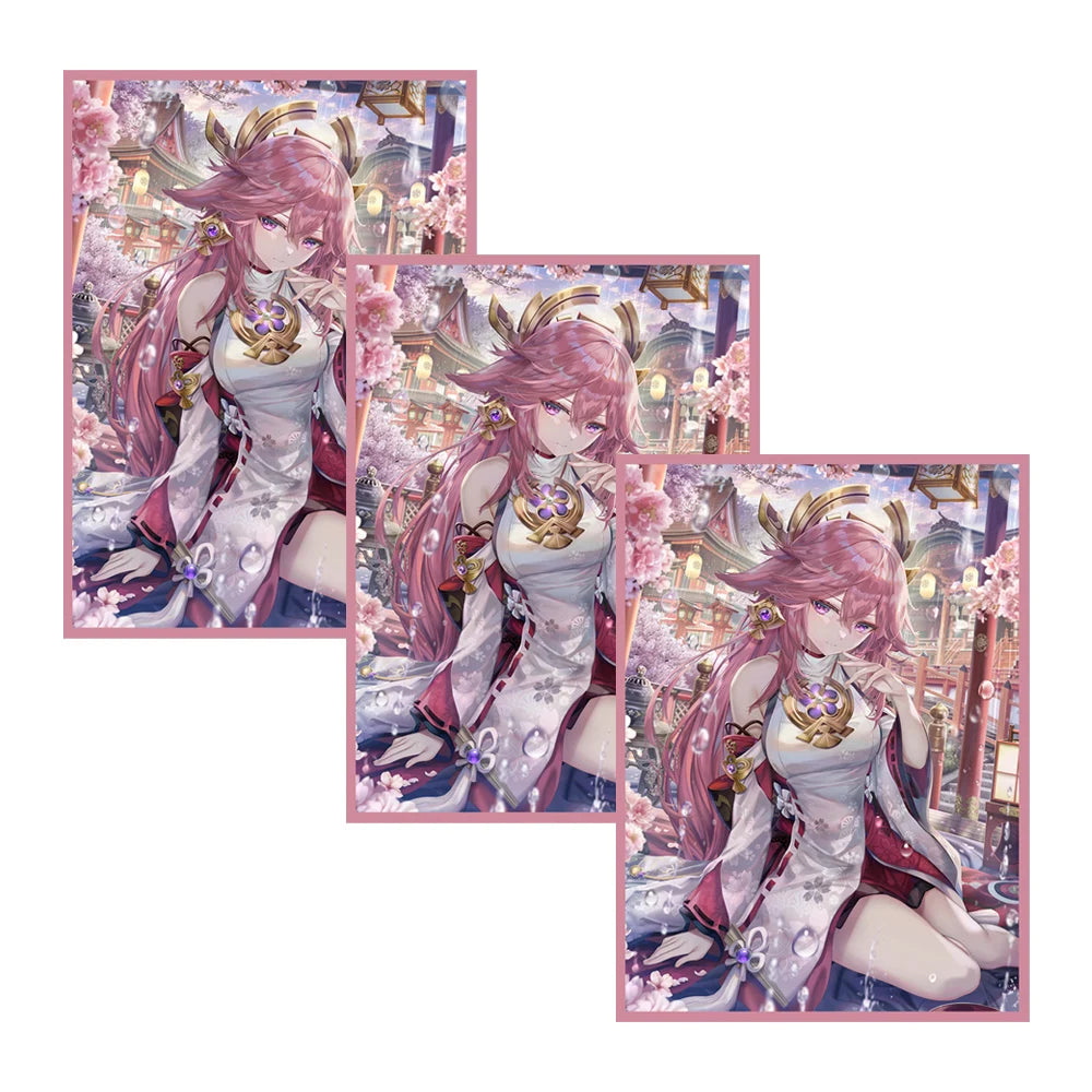 60PCS 67x92mm Laser Anime Card Sleeves Board Game Cards Protector PTCG Cards Shield Card Cover for TCG/PKM/MGT Trading Cards