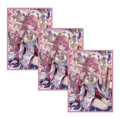 60PCS 67x92mm Laser Anime Card Sleeves Board Game Cards Protector PTCG Cards Shield Card Cover for TCG/PKM/MGT Trading Cards