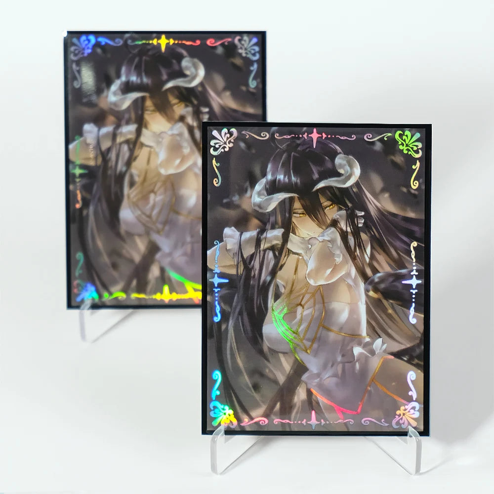 60PCS Holographic Anime Card Sleeves for MTG 67×92mm Top Loading Board Game Card Protector Compatible with TCG/PTCG/PKM