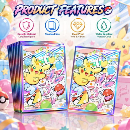 60PCS 67x92mm Pikacu Anime Card Sleeves Trading Card Protector TCG Deck Sleeves for PTCG MTG  Collectible Board Game Cards