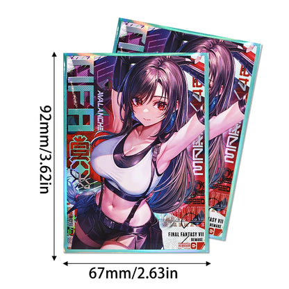 60PCS 67x92mm Holographic Anime Card Sleeves for MGT Card Top Loading Board Game Inner Card Protector for TCG/PTCG Cards