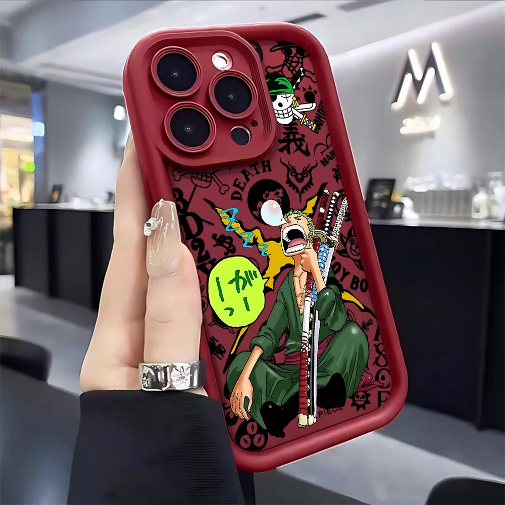 Anime One Piece Luffys Zoros Phone Case for IPhone 17e 17 16e 16 15 14 13 12 11 Air Pro Max Mini XR Plus Soft TPU Back Cover
