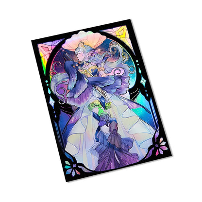50 PCS 63×90mm Holographic Flashing Anime Card Sleeves for YGO Top Loading Board Game Inner Card Protector for TCG