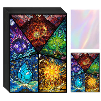 60PCS Foil Magic Ring Style Card Sleeves for PTCG / Trading Card PKM Protector 66x91mm Collect Game Card Protector