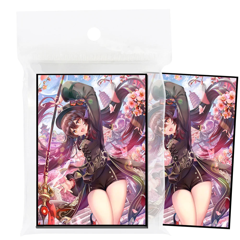 50PCS 66*91mm Anime Card Sleeves for PTCG/MGT/ Sports Card Trading Card Protector Holographic Cute Game Card Sleeves