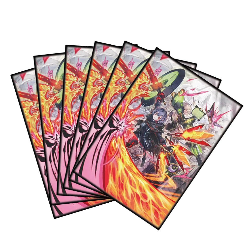 50PCS 63X90mm Holographic Anime Card Sleeves Japanese Size Cartoon Trading Card Protector for YGO Card