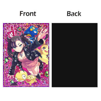 50PCS 66X91mm Laser Anime Card Sleeves PTCG Card Art Sleeves Protector Cards Shield Double Cover for MGT Game Cards