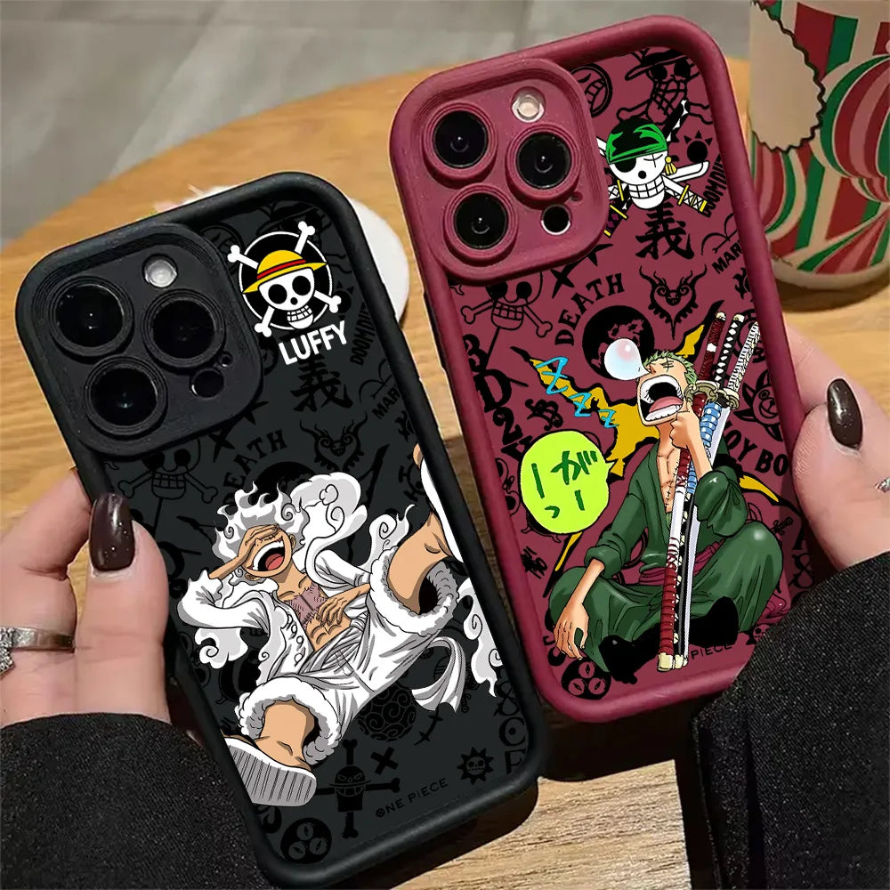 Anime One Piece Luffys Zoros Phone Case for IPhone 17e 17 16e 16 15 14 13 12 11 Air Pro Max Mini XR Plus Soft TPU Back Cover