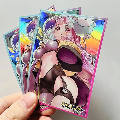 60PCS 67x92mm Holographic Anime Card Sleeves PKM Iono Card Protector Board Game Card Holder for YGO/MTG/PTCG