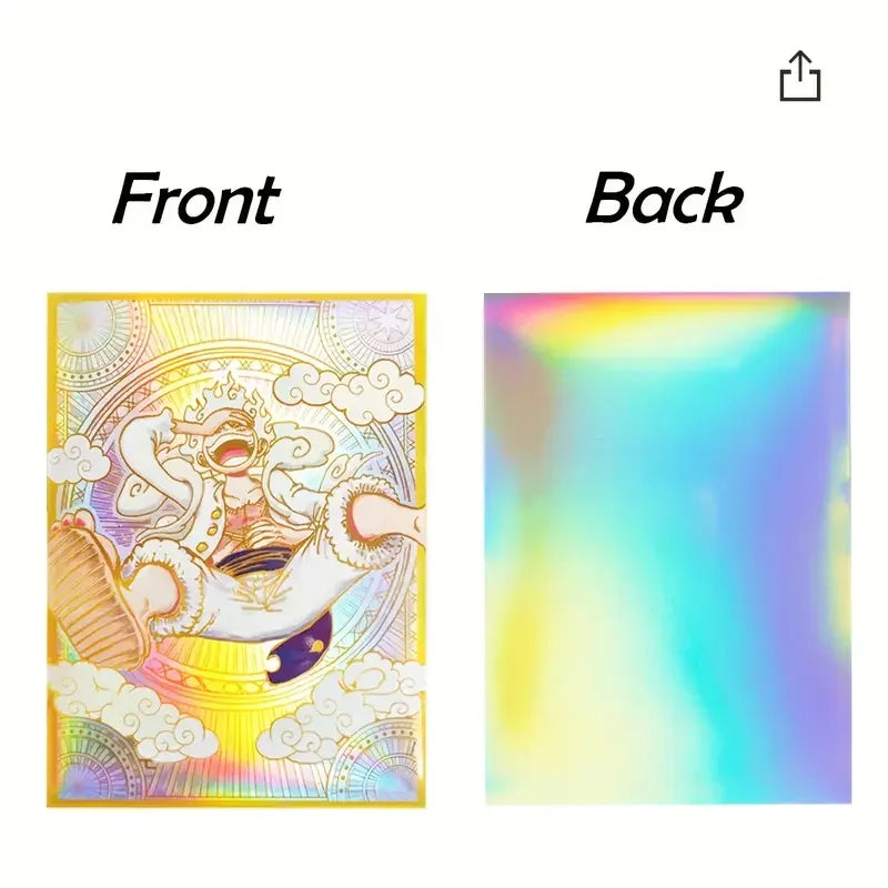 60PCS OPCG Luffy Foil Anime Card Sleeves for PTCG MGT Trading Card Protector 67x92mm Anime One Piece Ideal for Card Collectors