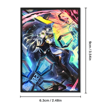 50PCS Holographic Anime Card Sleeve Protector for YGO Mini Photo Card Protector 63x90mm Best Gift