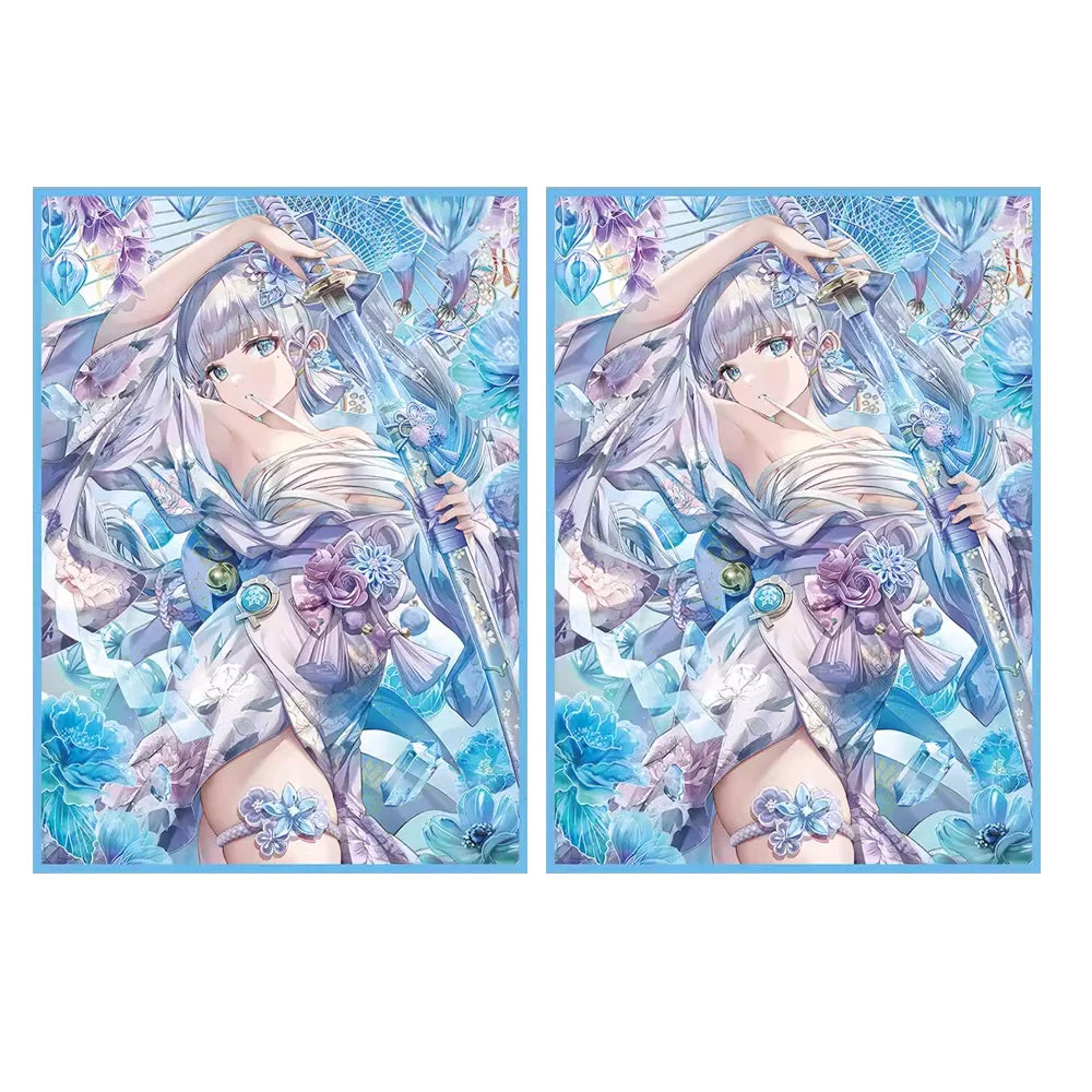 50PCS 67×92mm Holographic Flashing Anime Card Sleeves for MTG/PKM/TCG Top Loading Cartoon Deck Shield Card Cover