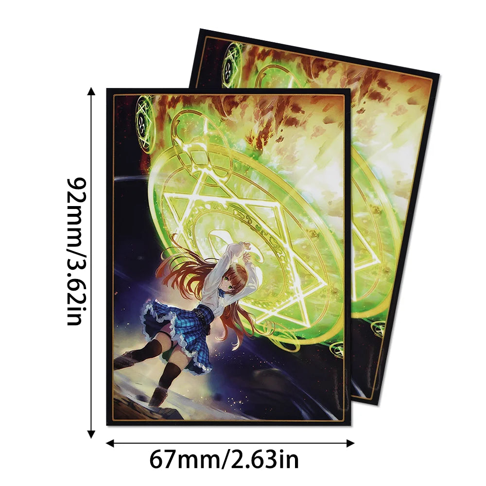 60PCS 67x92mm Glossy Surface Anime Card Sleeves for MGT Card Top Loading Board Game Inner Card Protector for TCG/PTCG Cards