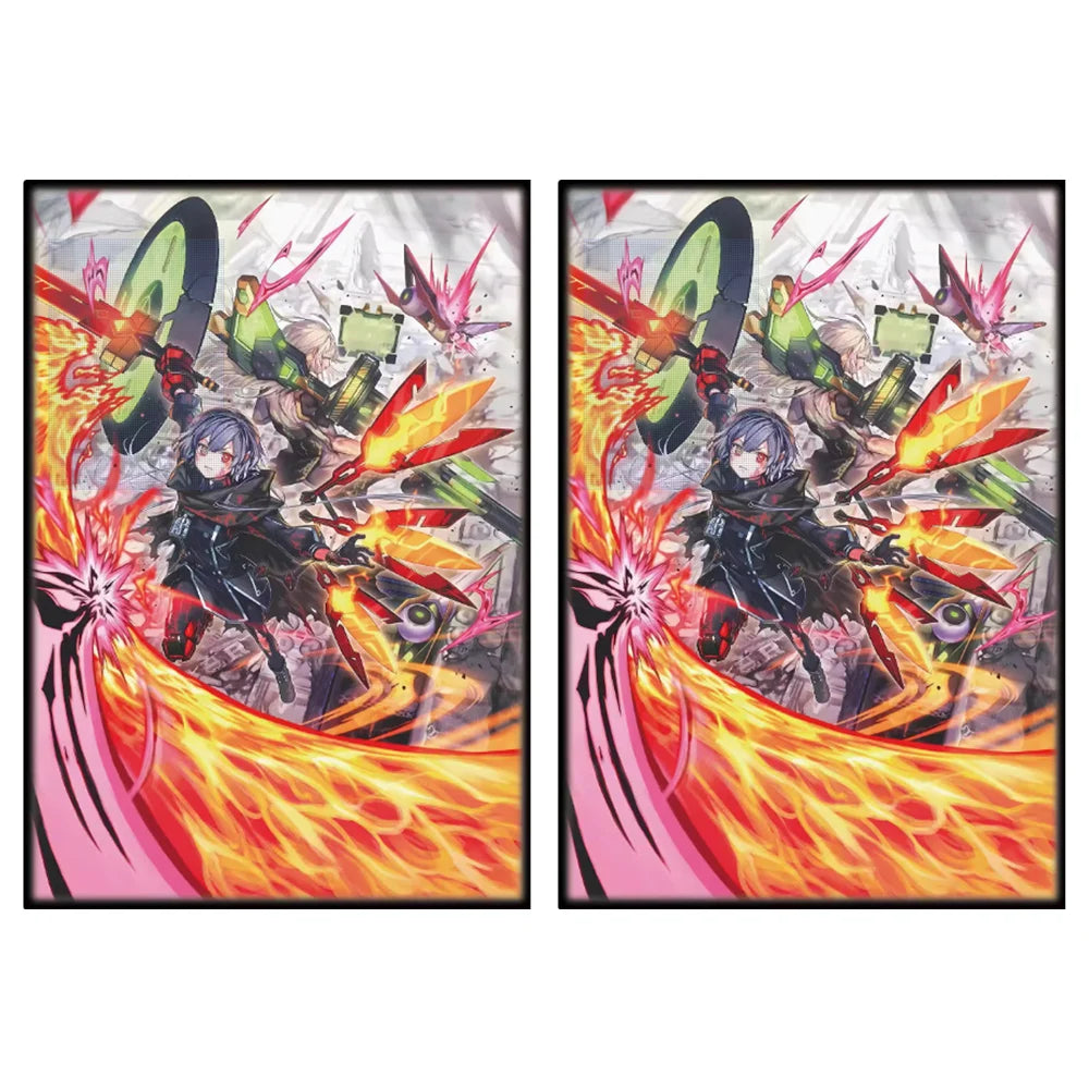 50PCS 63X90mm Holographic Anime Card Sleeves Japanese Size Cartoon Trading Card Protector for YGO Card