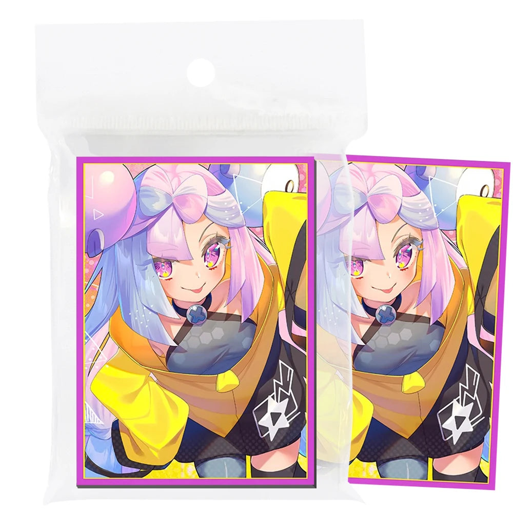50PCS 66*91mm Anime Card Sleeves for PTCG/MGT/ Sports Card Trading Card Protector Holographic Cute Game Card Sleeves