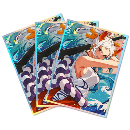 60PCS 67x92mm Standard Size Holographic Foil Card Sleeve Outer Picture Protector Shinny Cover For MGT/PTCG