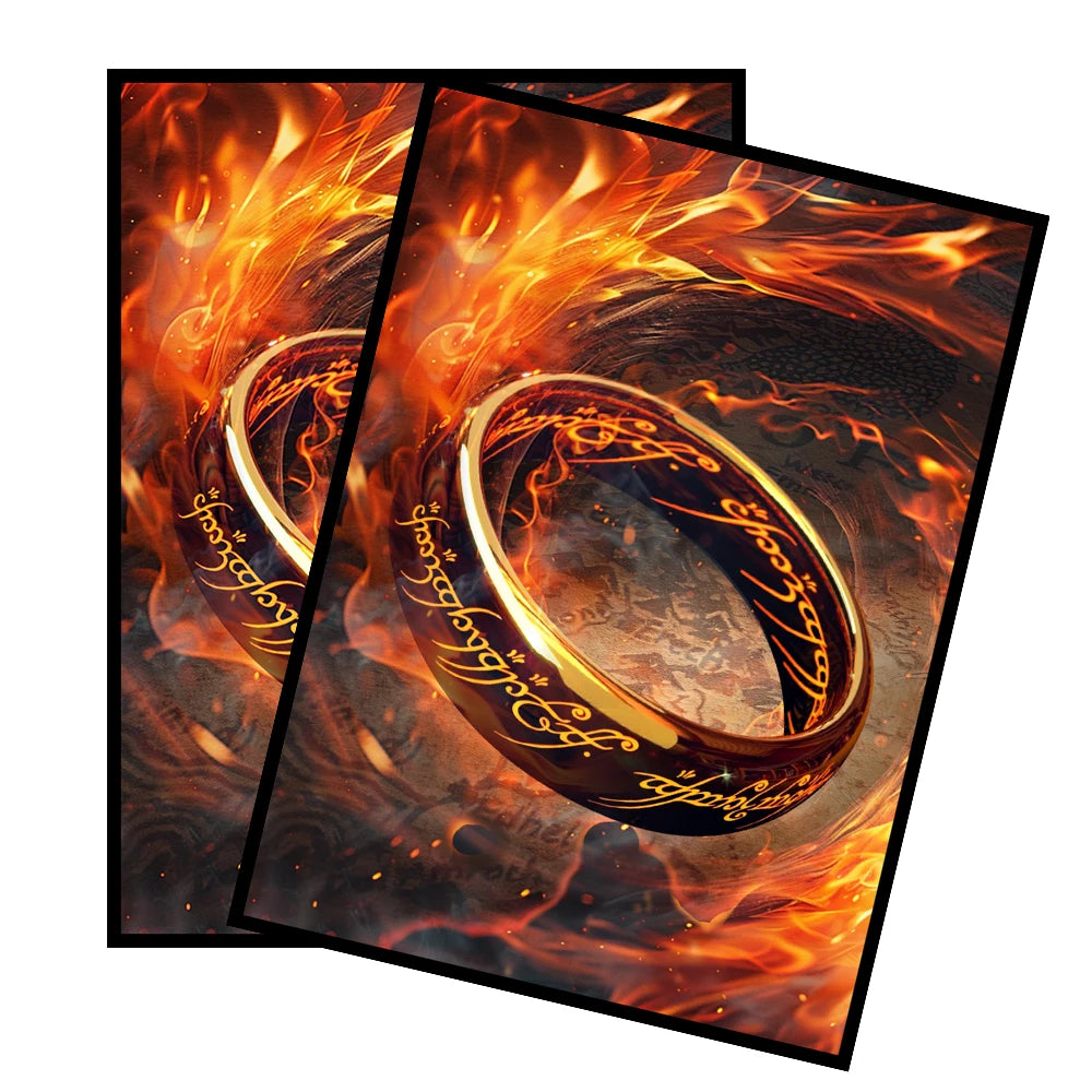 60PCS Foil Magic Ring Style Card Sleeves for PTCG / Trading Card PKM Protector 66x91mm Collect Game Card Protector