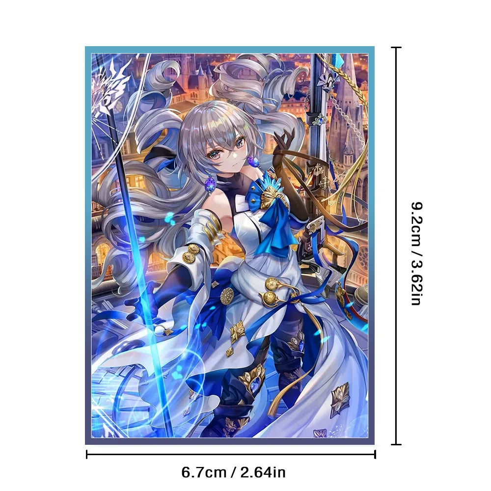 60PCS 67×92mm Standard Size Holographic Anime Card Sleeves for MGT Card Case Card Protector Compatible with TCG/PTCG/PKM