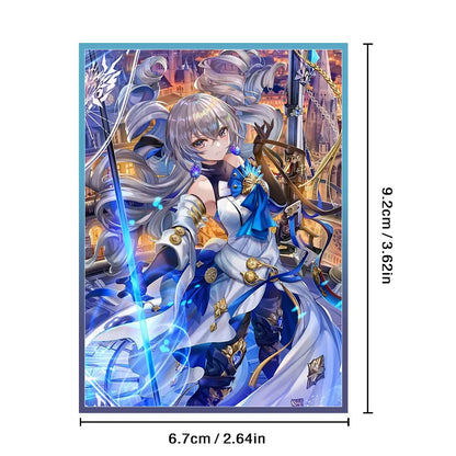 60PCS 67×92mm Standard Size Holographic Anime Card Sleeves for MGT Card Case Card Protector Compatible with TCG/PTCG/PKM