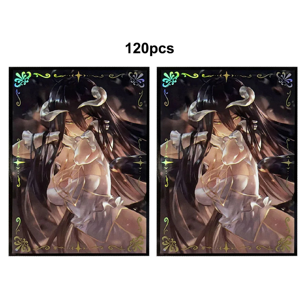 60PCS Holographic Anime Card Sleeves for MTG 67×92mm Top Loading Board Game Card Protector Compatible with TCG/PTCG/PKM