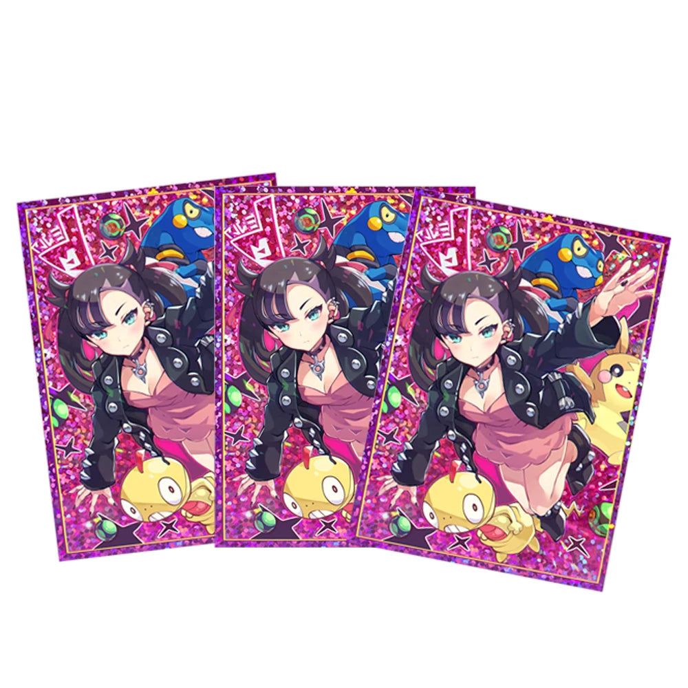 50PCS 66*91mm Anime Card Sleeves for PTCG/MGT/ Sports Card Trading Card Protector Holographic Cute Game Card Sleeves