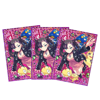 50PCS 66*91mm Anime Card Sleeves for PTCG/MGT/ Sports Card Trading Card Protector Holographic Cute Game Card Sleeves